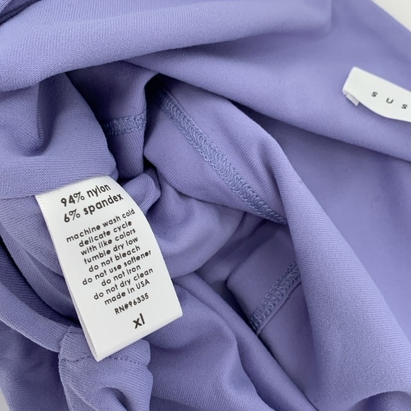 Susana Monaco cropped gathered tank top shirt lavender jersey knit purple new XL - Picture 4 of 4